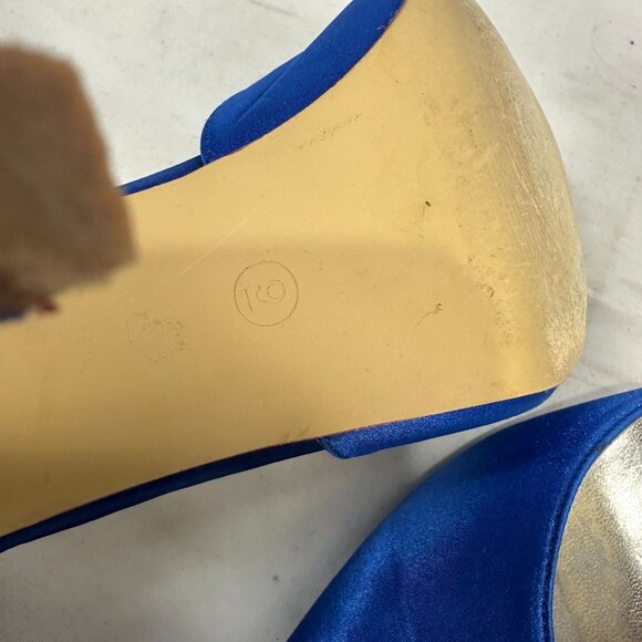 Elegant Park Blue Pointed-Toe High Heels Ankle Strap 3.5-Inch Stiletto Womens 8 - Picture 3 of 10